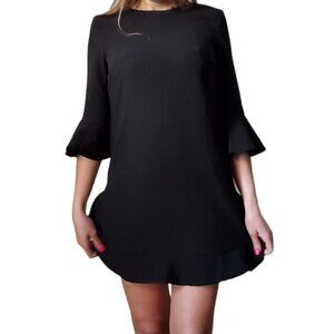 DO+BE Black Ruffled Tunic Mini Dress
